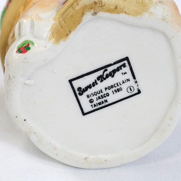 JASCO Sweet Keepers head vase Bisque PORCELAIN GIRL eating strawberries 1980 - Picture 3 of 8